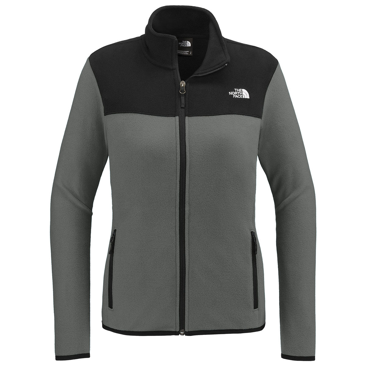 The North Face Women's Asphalt Grey/TNF Black Glacier Full-Zip Fleece Jacket