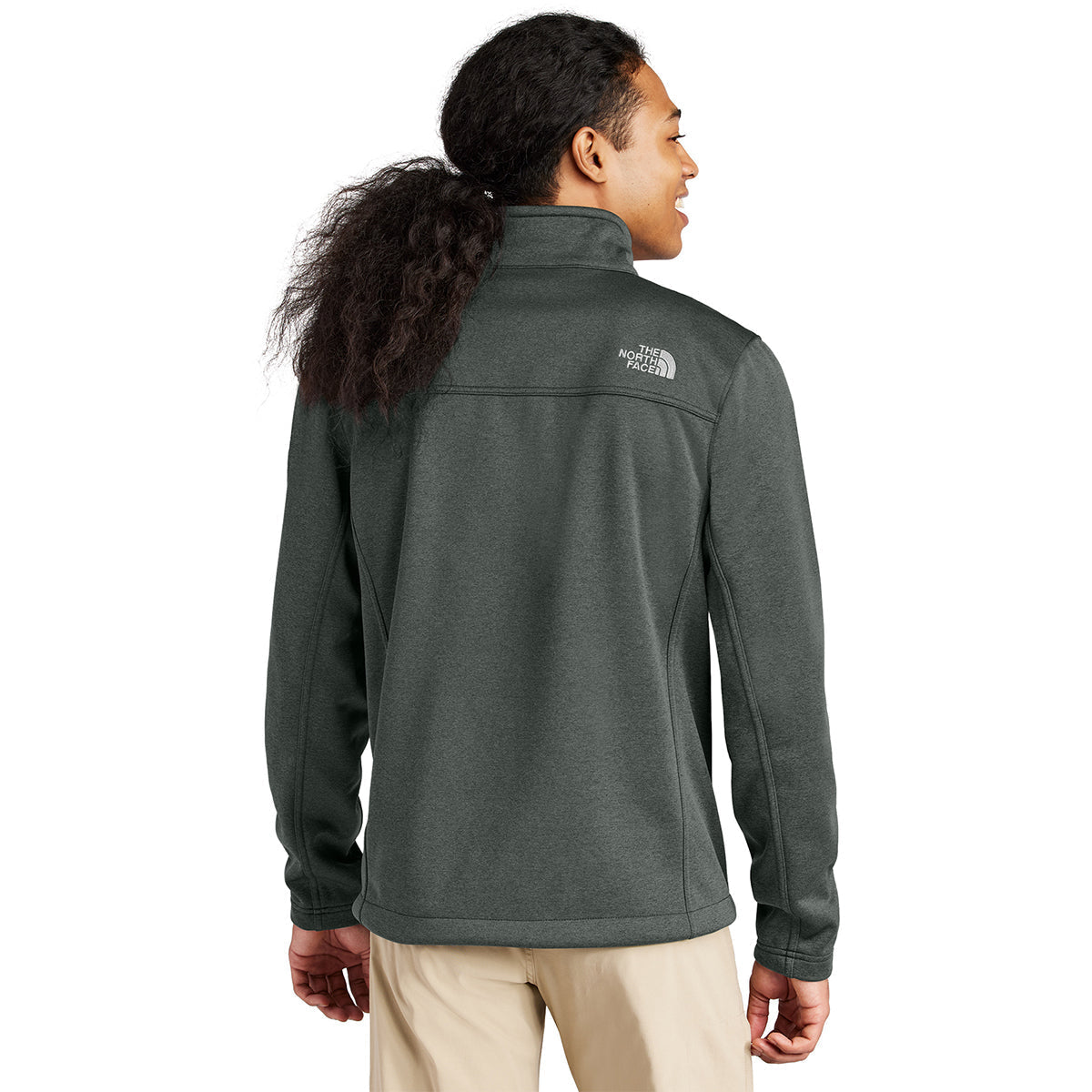 The North Face Men's TNF Dark Grey Heather Chest Logo Ridgewall Softshell Jacket