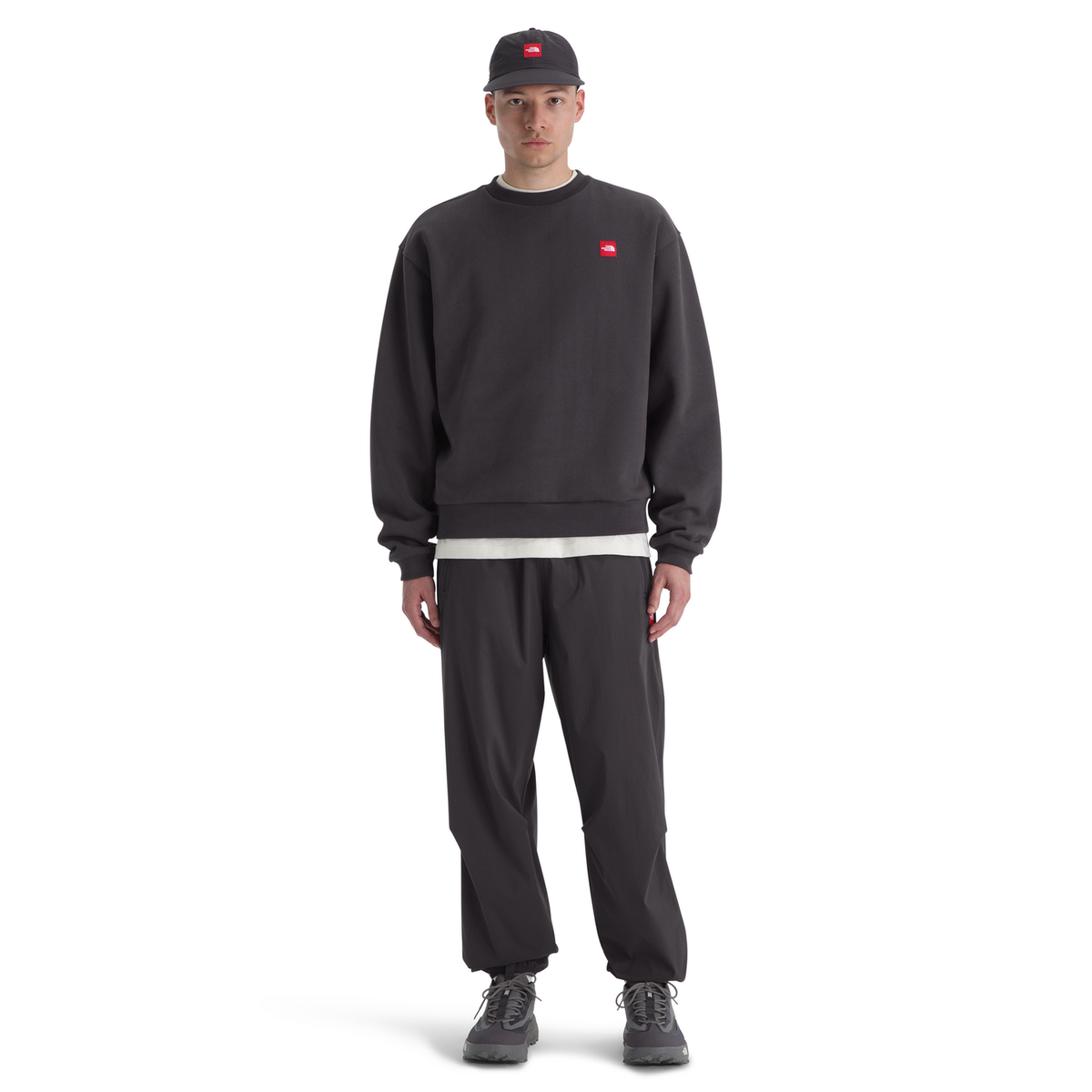 The North Face Men's Red Box Crewneck Sweatshirt in Obsidian