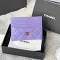Chanel 25S Card Holder 11 in Lavender Purple Caviar Gold Hardware