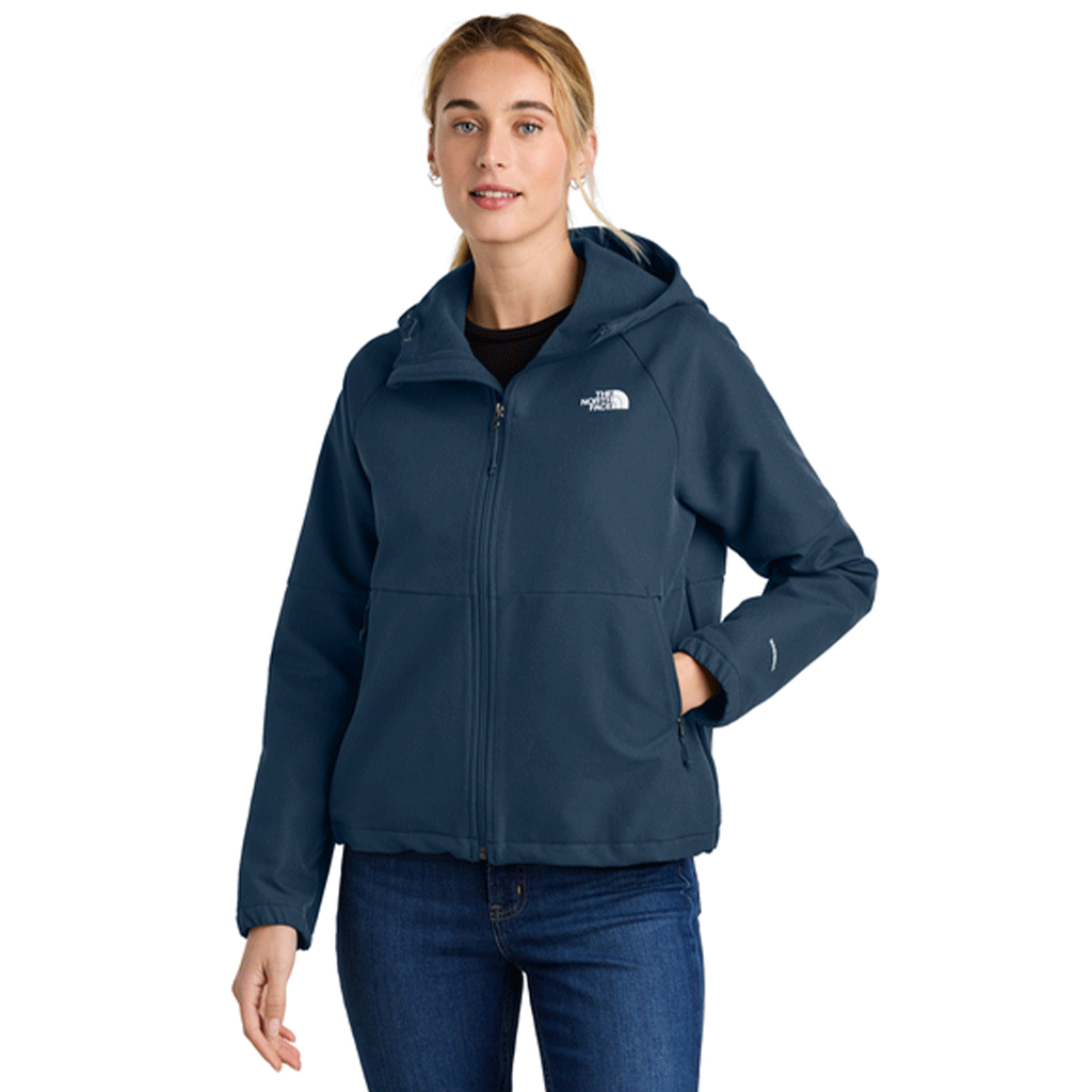 The North Face Women's Shady Blue Dark Heather Barr Lake Hooded Softshell Jacket