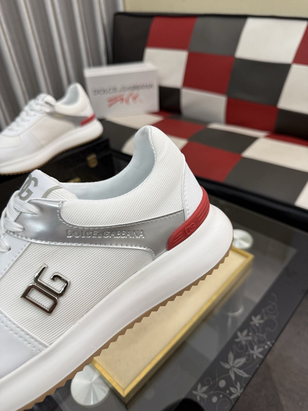 Dolce & Gabbana White Accent Low-Top Sneakers — detail