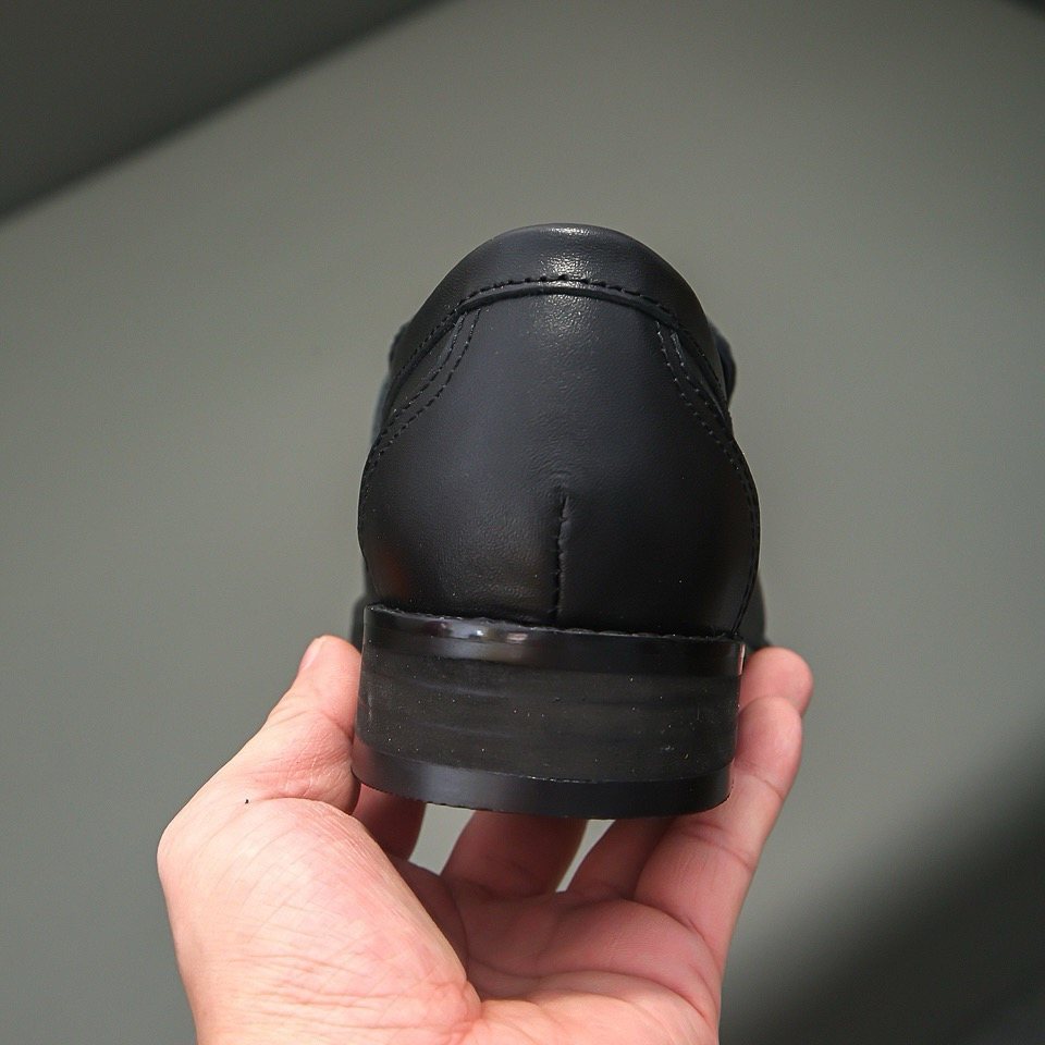 Hermès Black H-Buckle Loafers — back