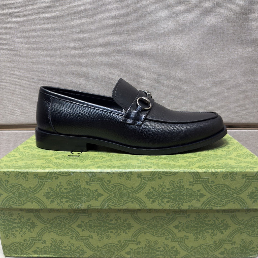 Gucci Black Metal-Detail Loafers — side