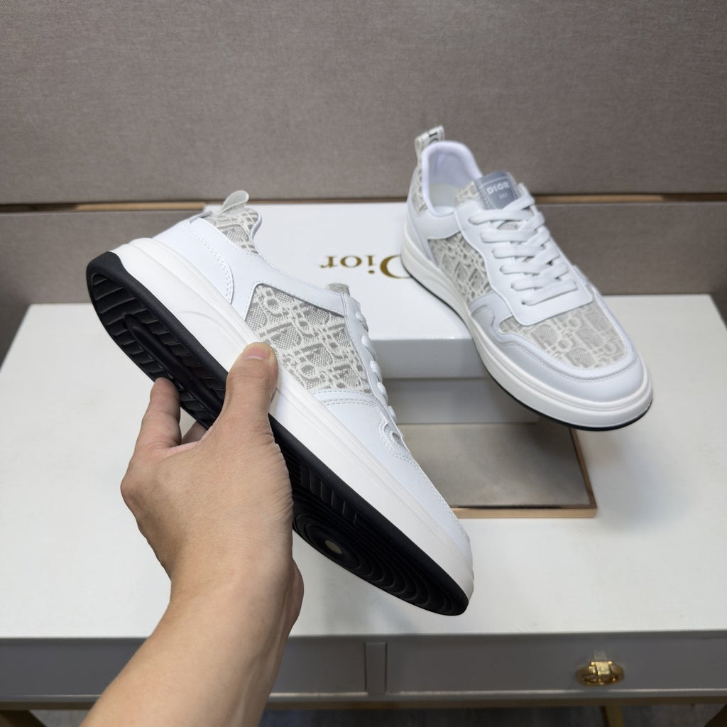 Dior Men's Patterned Panel Low-Top Sneakers — model