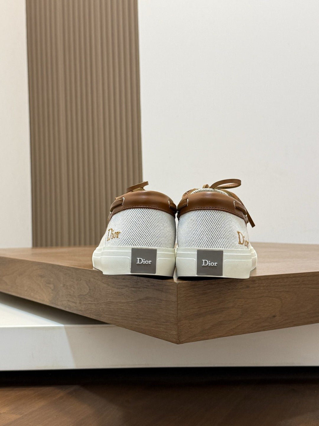 Dior Contrast-Trim Lace-Up Casual Shoes — back