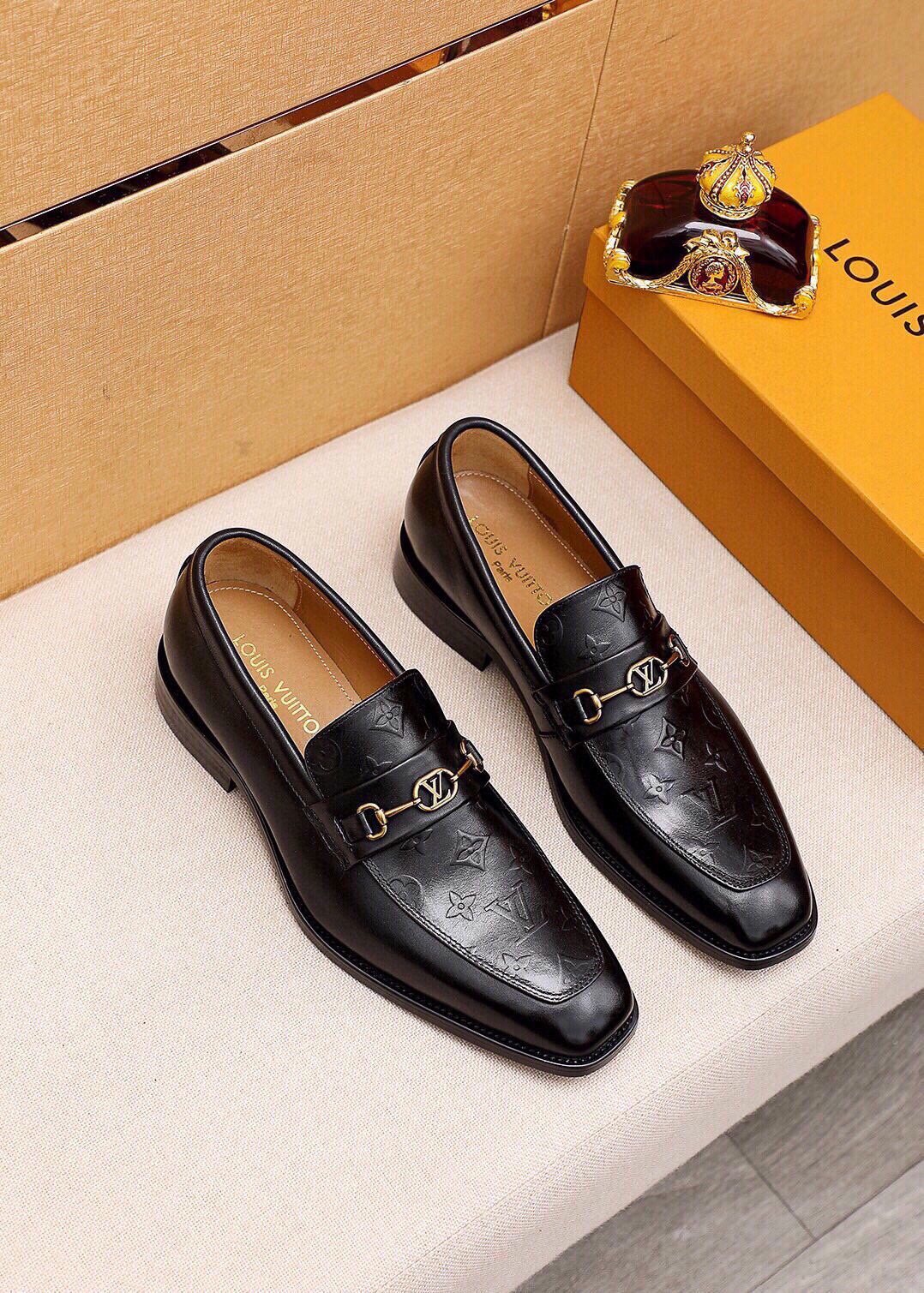 Louis Vuitton Embossed Buckle Loafers — hero