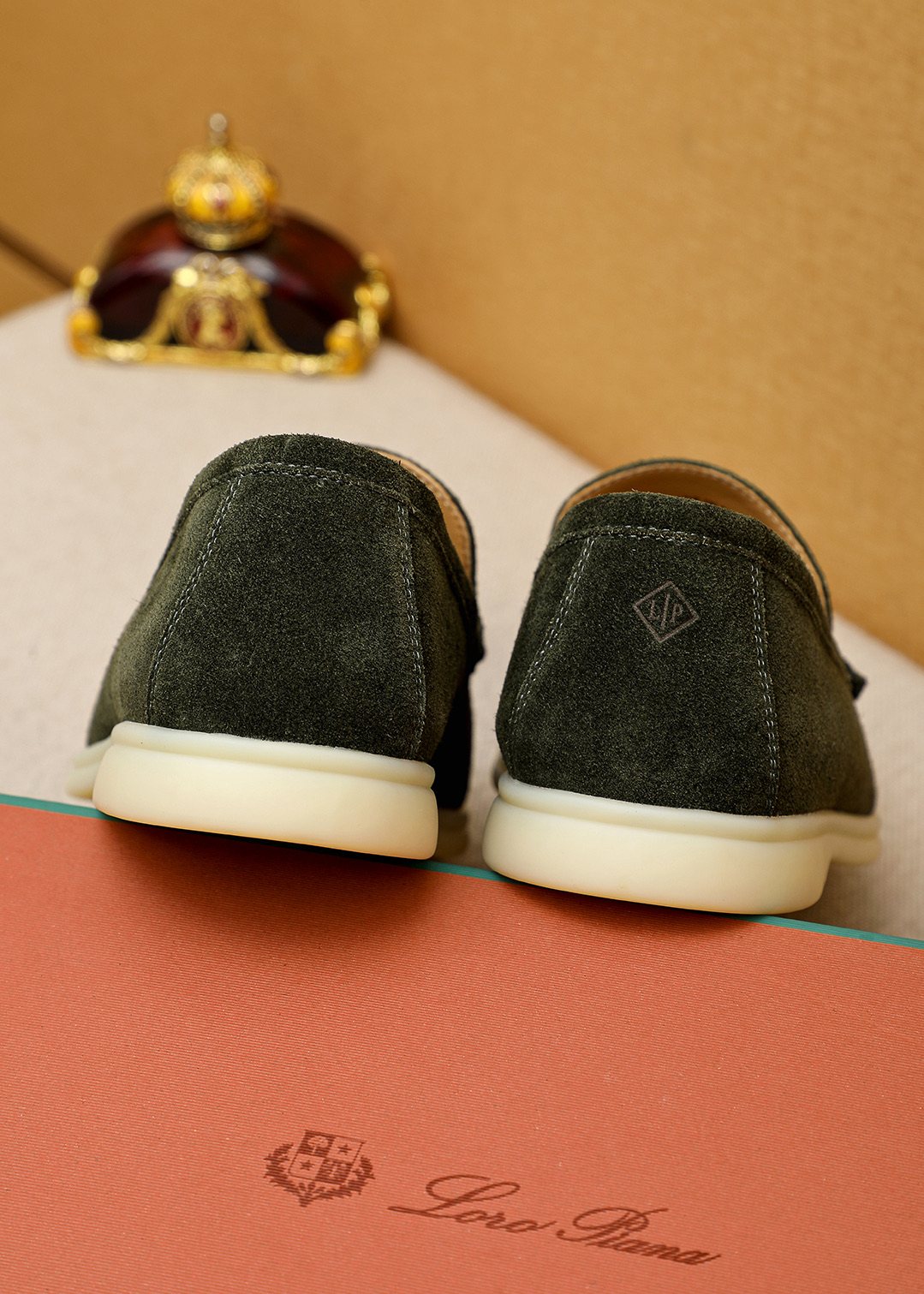 Loro Piana Suede Slip-On Loafers — back