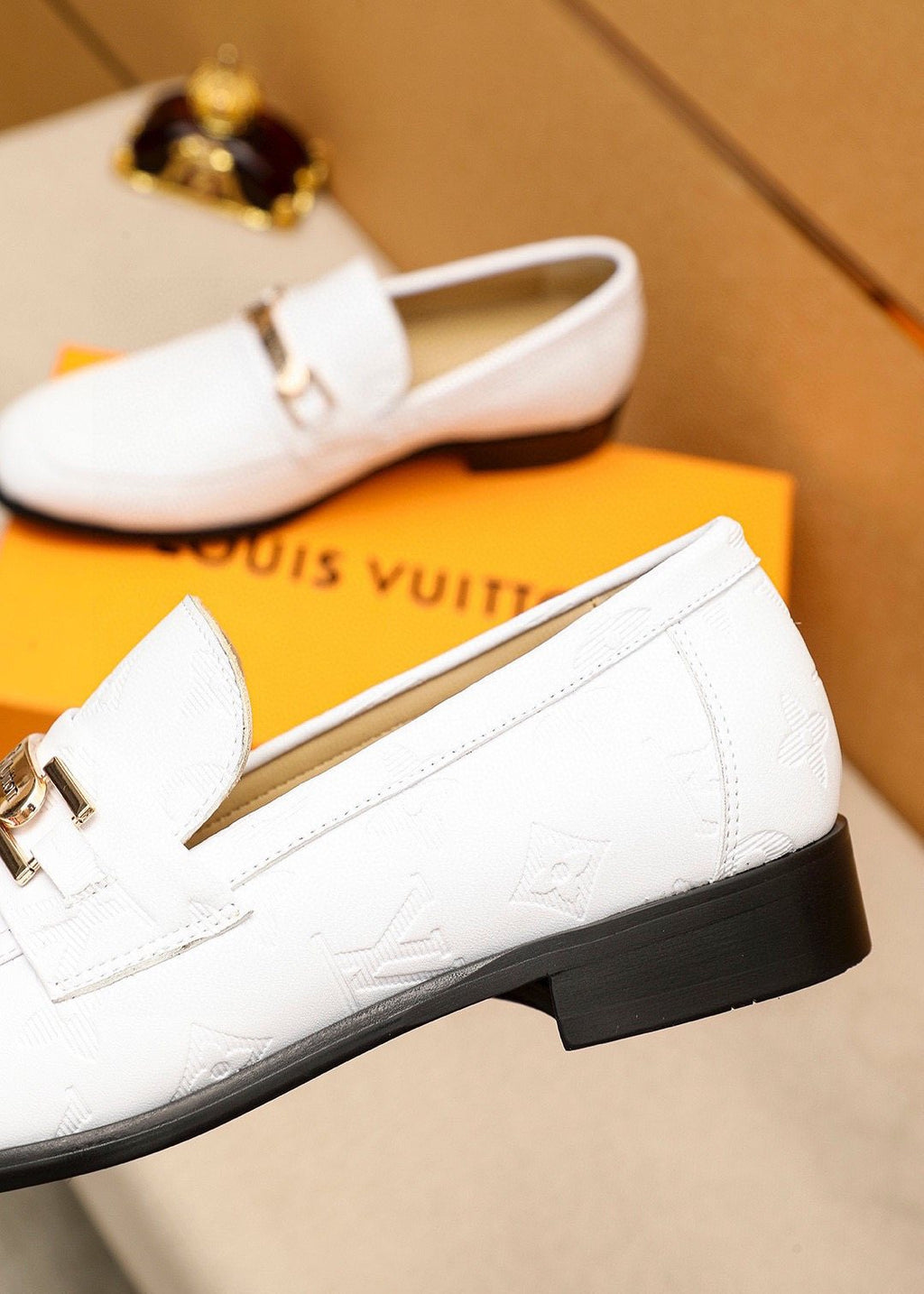 Louis Vuitton Textured Hardware Loafers — side