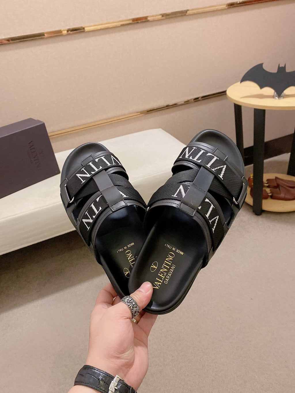 Valentino VLTN Strap Slide Sandals — front