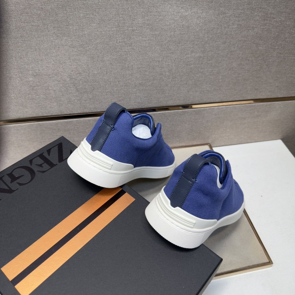 Zegna Tan Accent Low-Top Sneakers — front