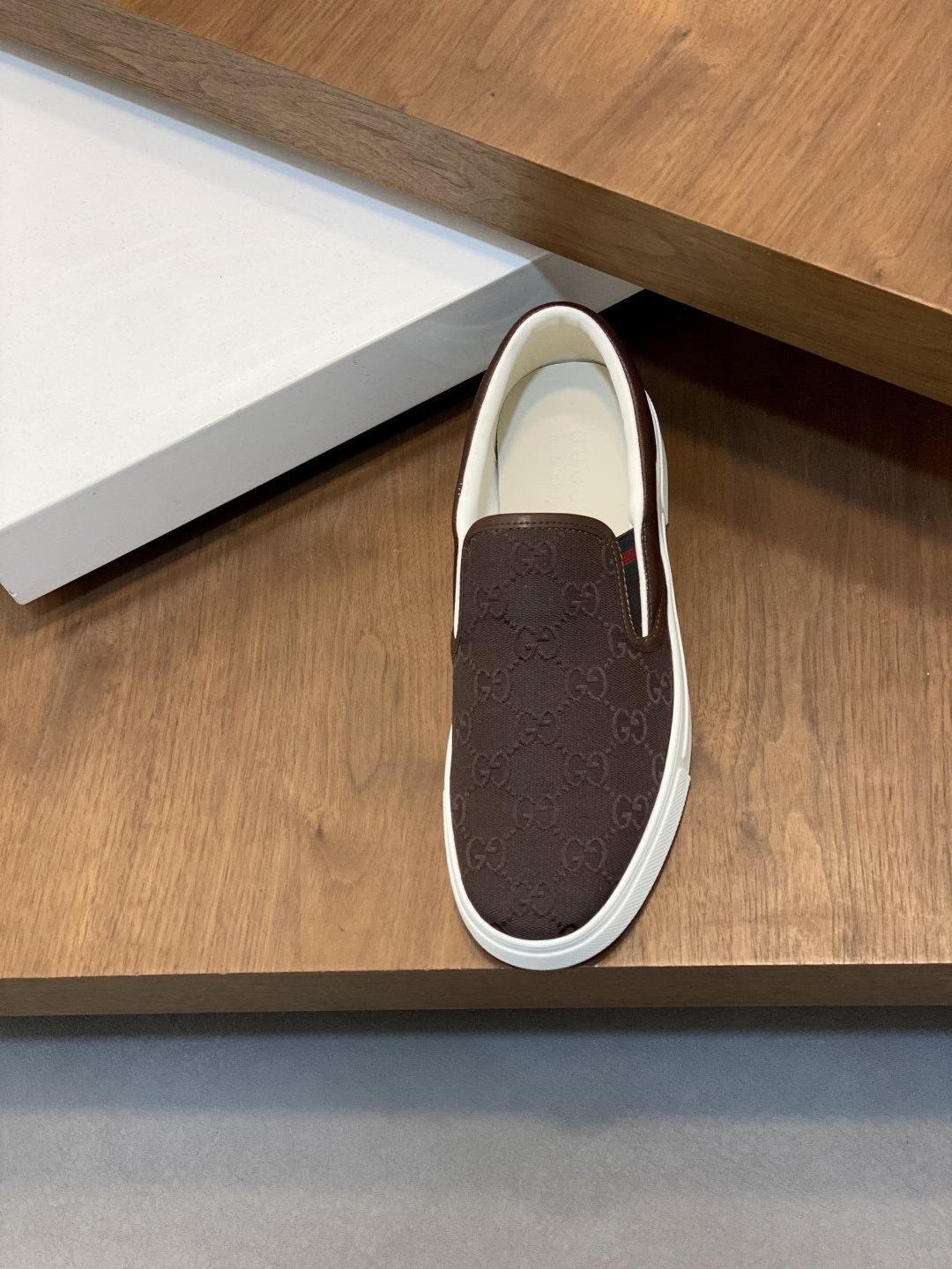 Gucci Patterned Slip-On Sneakers — side