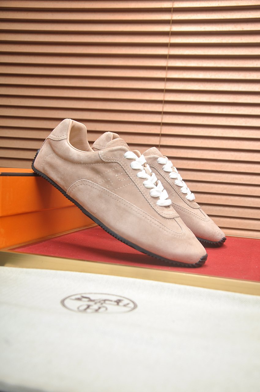 Hermes Low-Top Lace-Up Sneakers — front